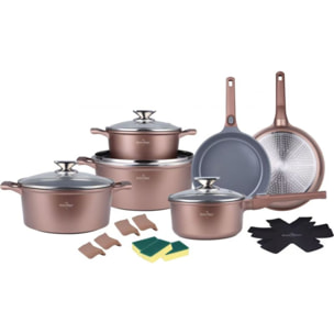 Batterie de cuisine 19 pièces Tous feu dont induction Cuivre Swiss Haus SH-LG3019CO