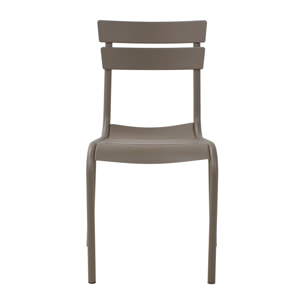 Set 2 sedie impilabili in metallo colore beige