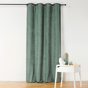 Rideau à Oeillets Isolant et Déperlant  - Effet Velours - Céladon