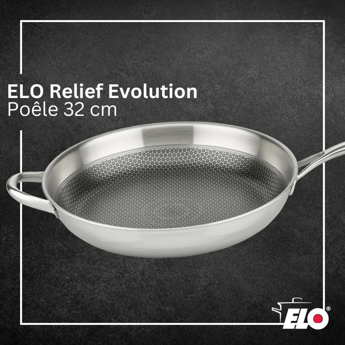 Poêle 32 cm en inox 18/10 Elo Relief Evolution