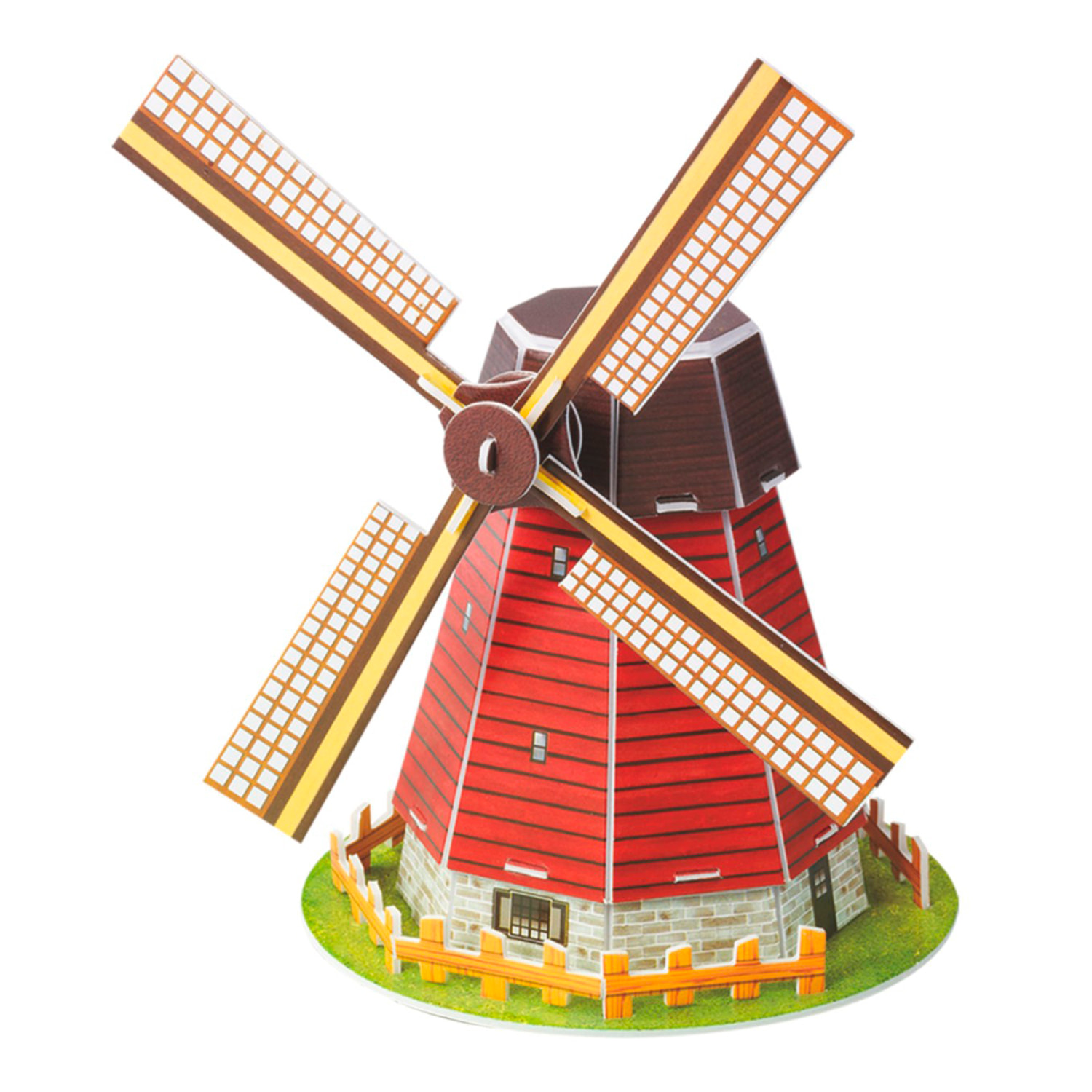 Puzle 3D de cartón de un Molino Holandés. 20 piezas.