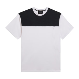 T-shirt con stampa fantasia e taschino zippato