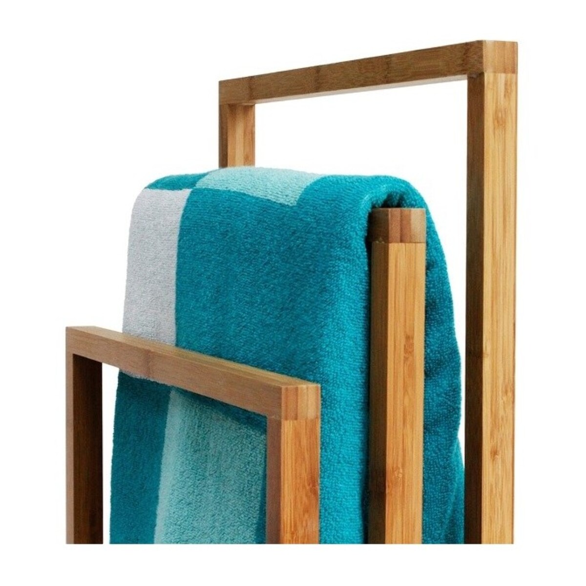 Toallero de Pie en bambú con 3 barras 42x24x82cm