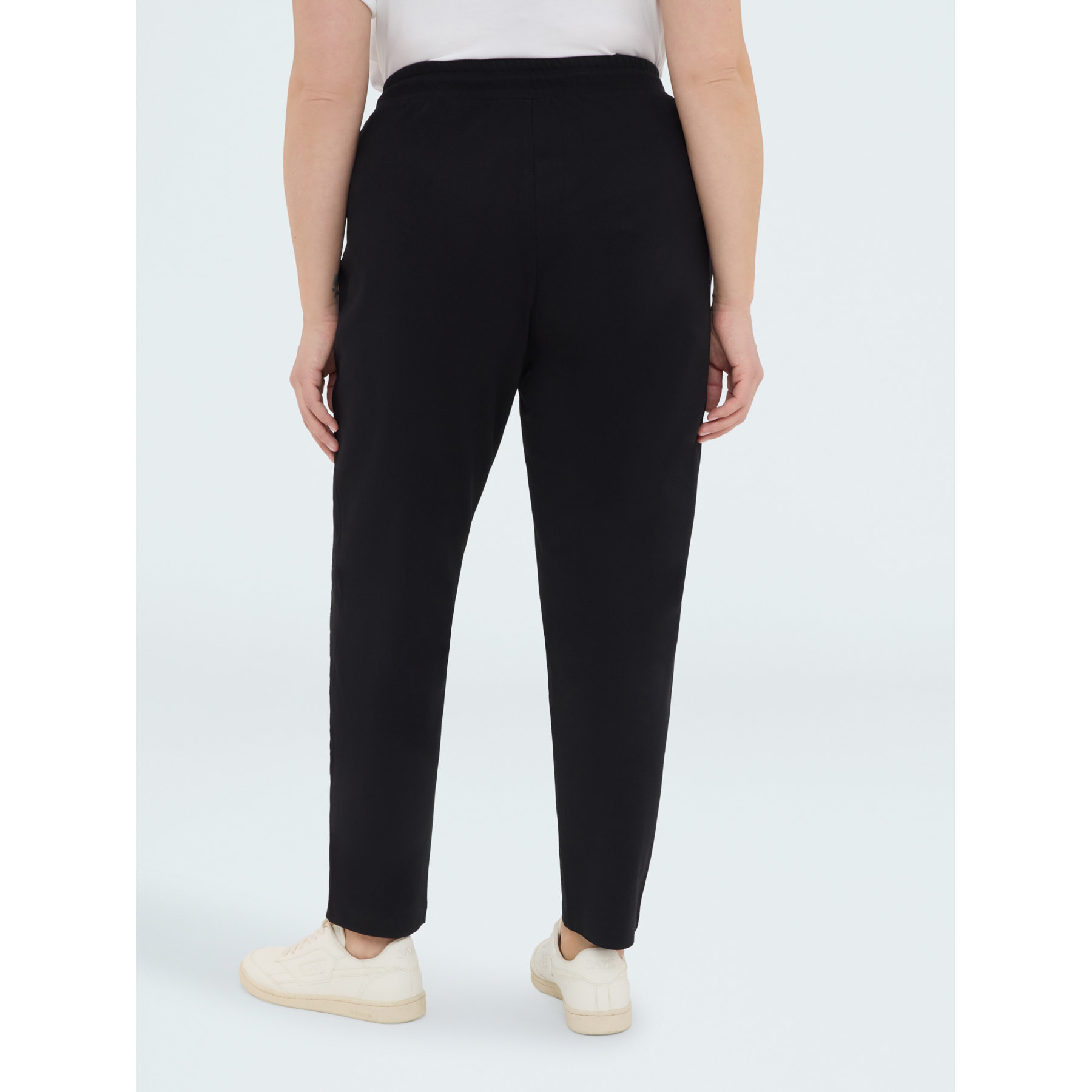 Fiorella Rubino - Joggers de algodón con bandas laterales - Negro