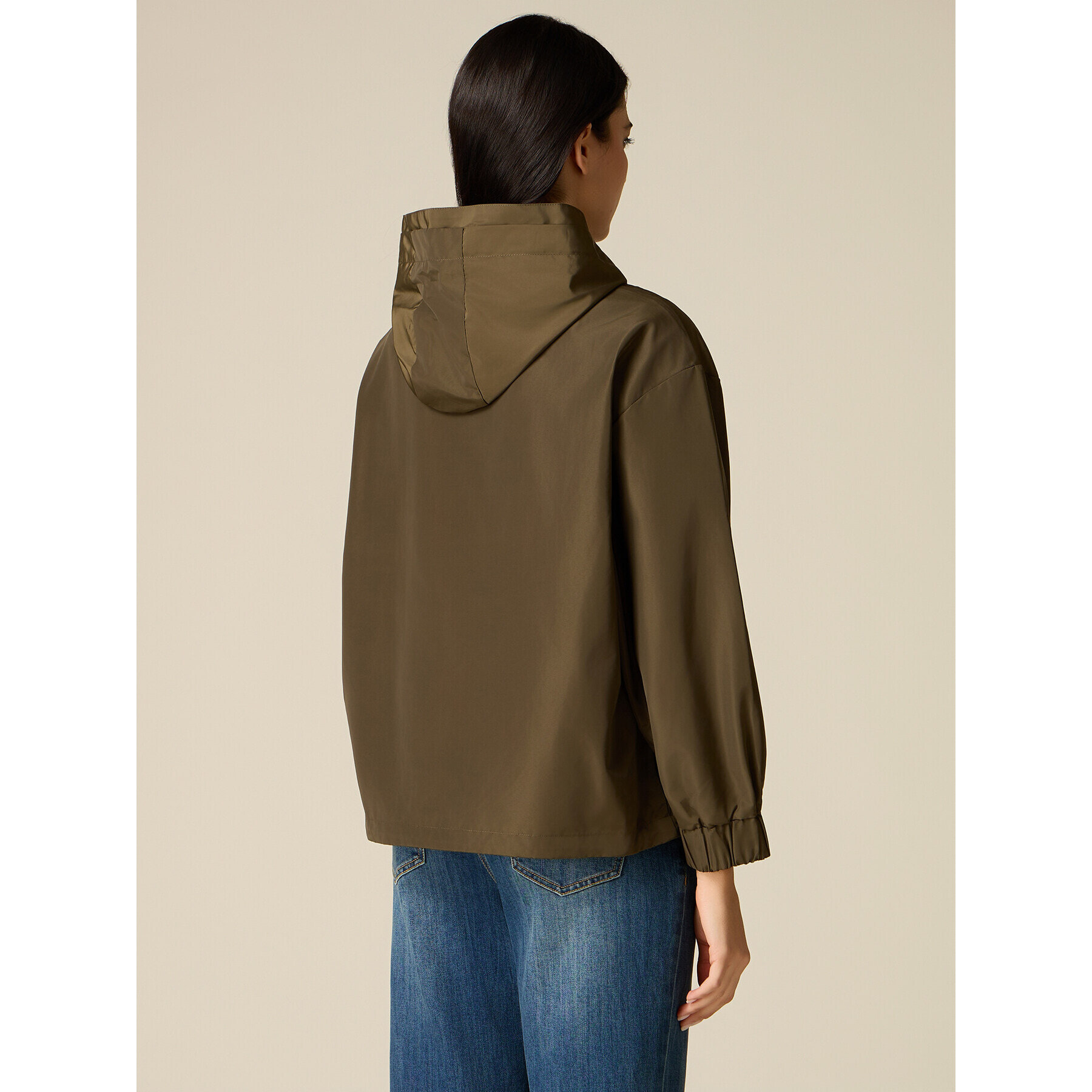 Oltre - Giubbotto in nylon con dettaglio gioiello - Verde militare