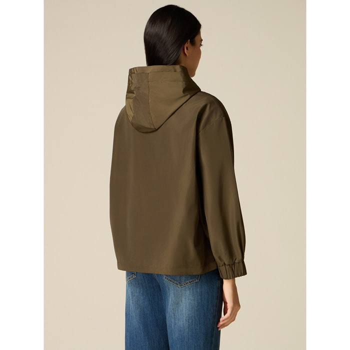 Oltre - Giubbotto in nylon con dettaglio gioiello - Verde militare