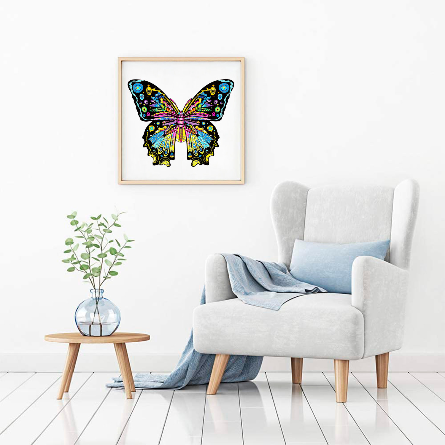 Puzzle in legno con design di farfalla. 200 pezzi.