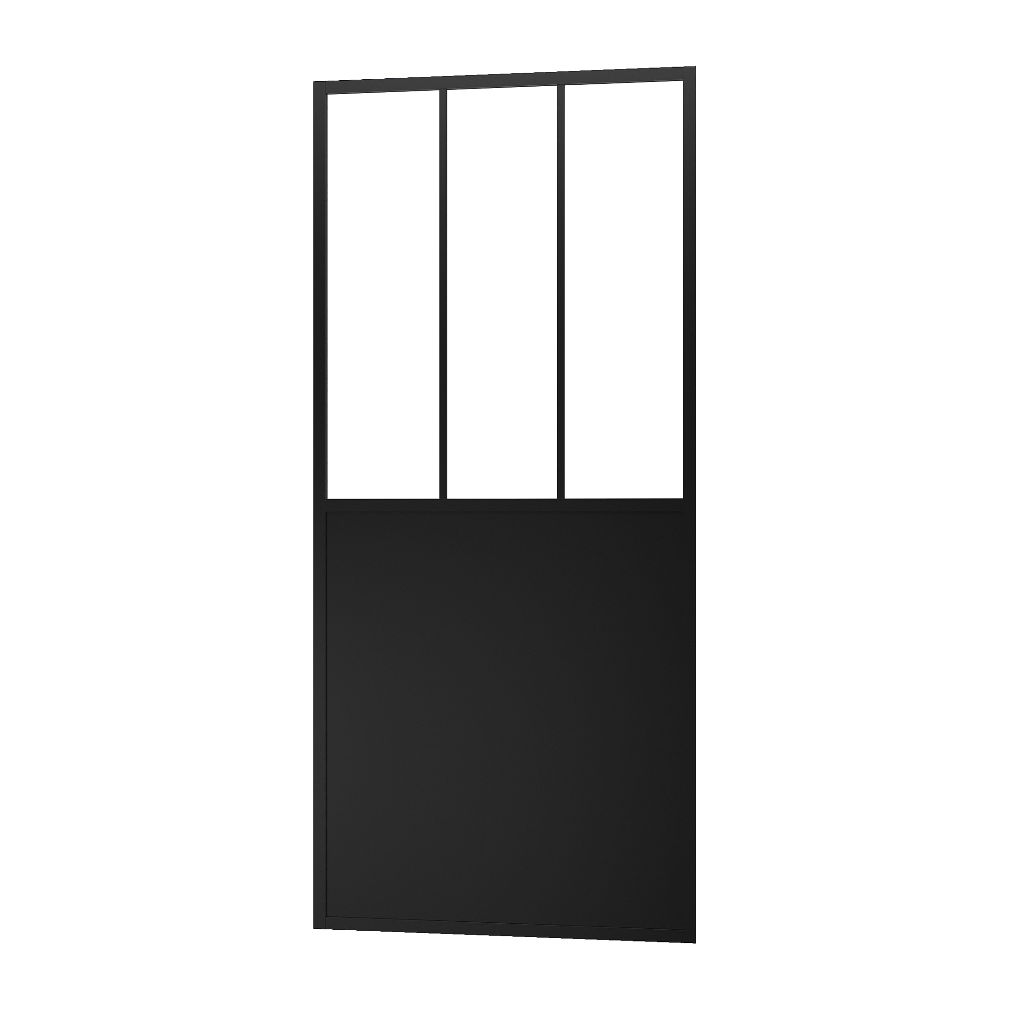 Paroi de retour type atelier 80x200cm pour paroi de douche - PROFILE NOIR MAT - WORKSHOP SIDE 80