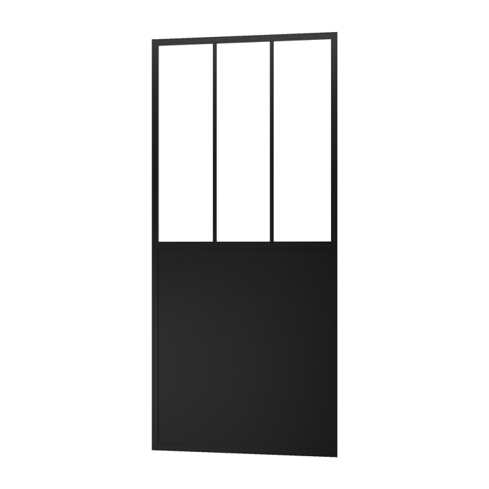 Paroi de retour type atelier 80x200cm pour paroi de douche - PROFILE NOIR MAT - WORKSHOP SIDE 80