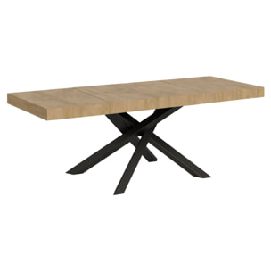 Tavolo allungabile 90x180/284 cm Volantis Premium Quercia Natura telaio Antracite