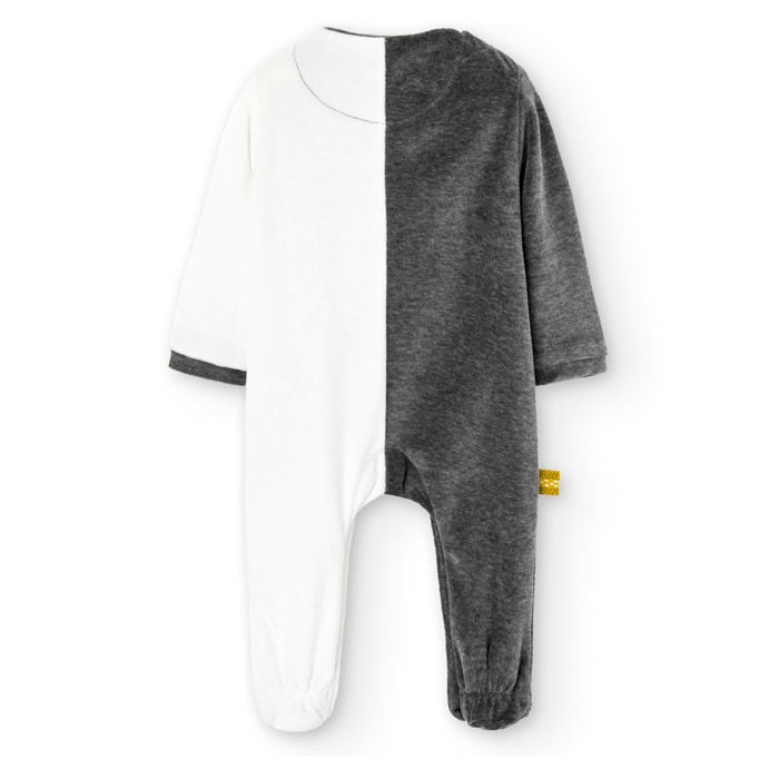 Pelele terciopelo bicolor de bebé -BCI