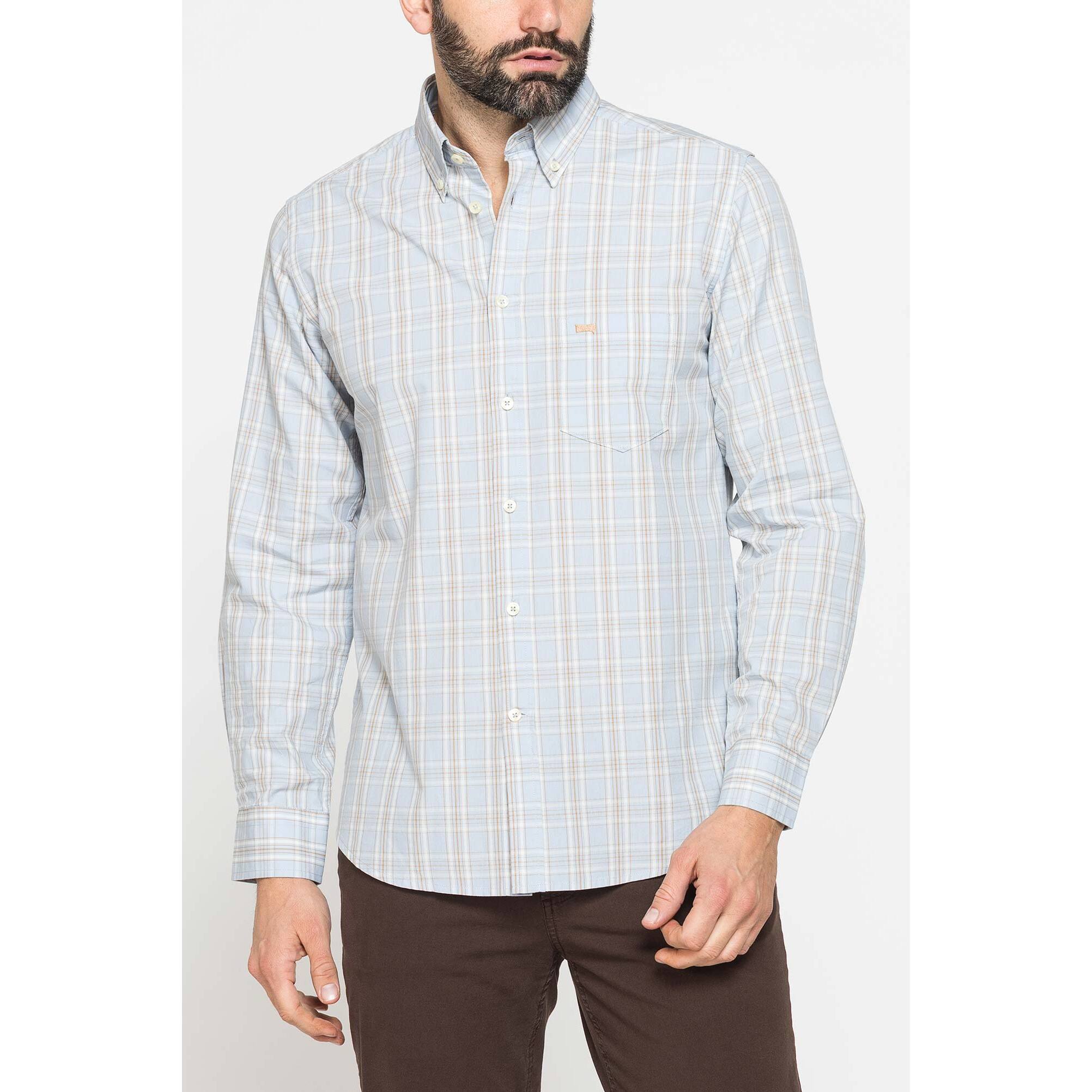 CAMICIA BUTTON-DOWN CON MANICA LUNGA E TASCHINO
