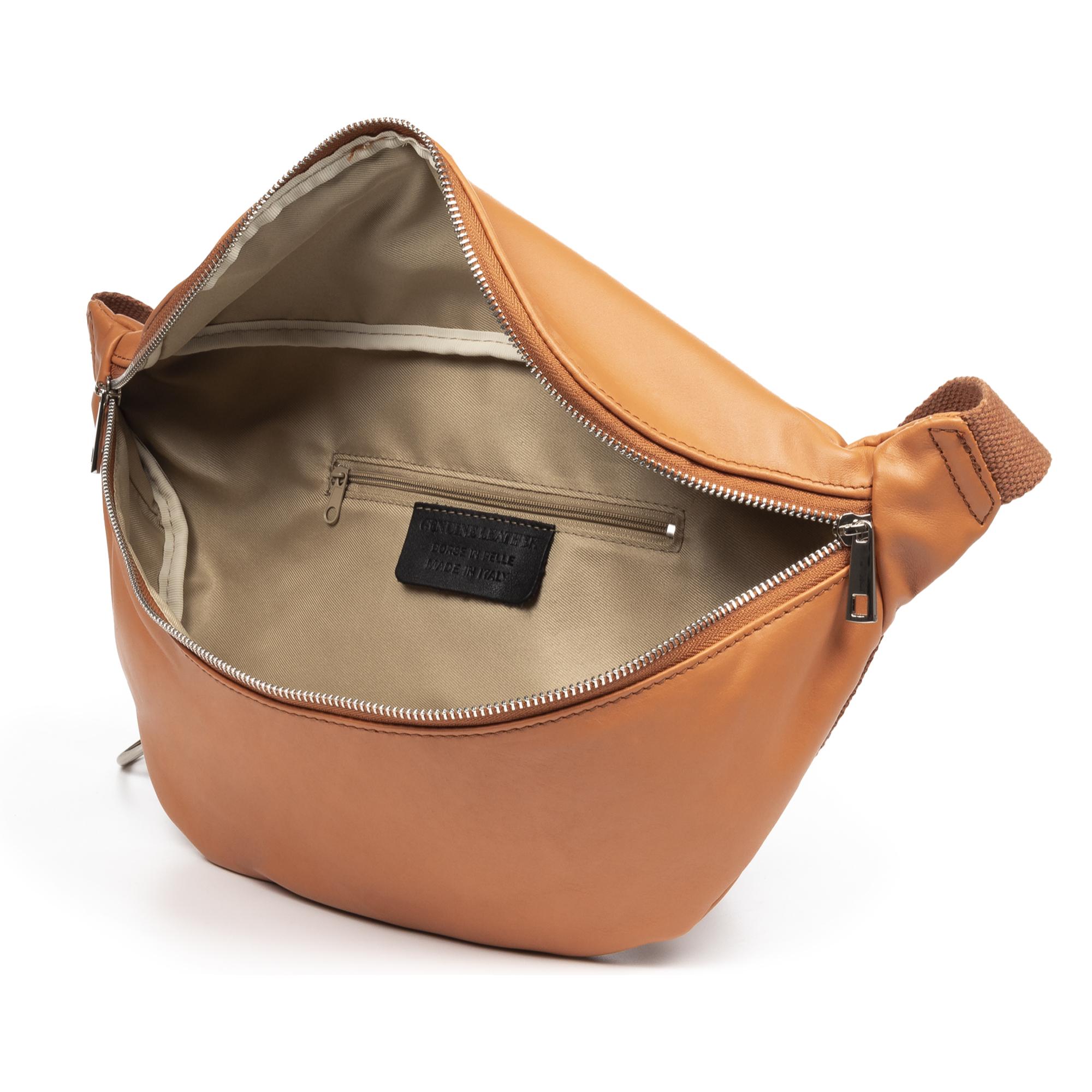 Marsupio grande unisex Alfedena. Vera pelle sauvage.