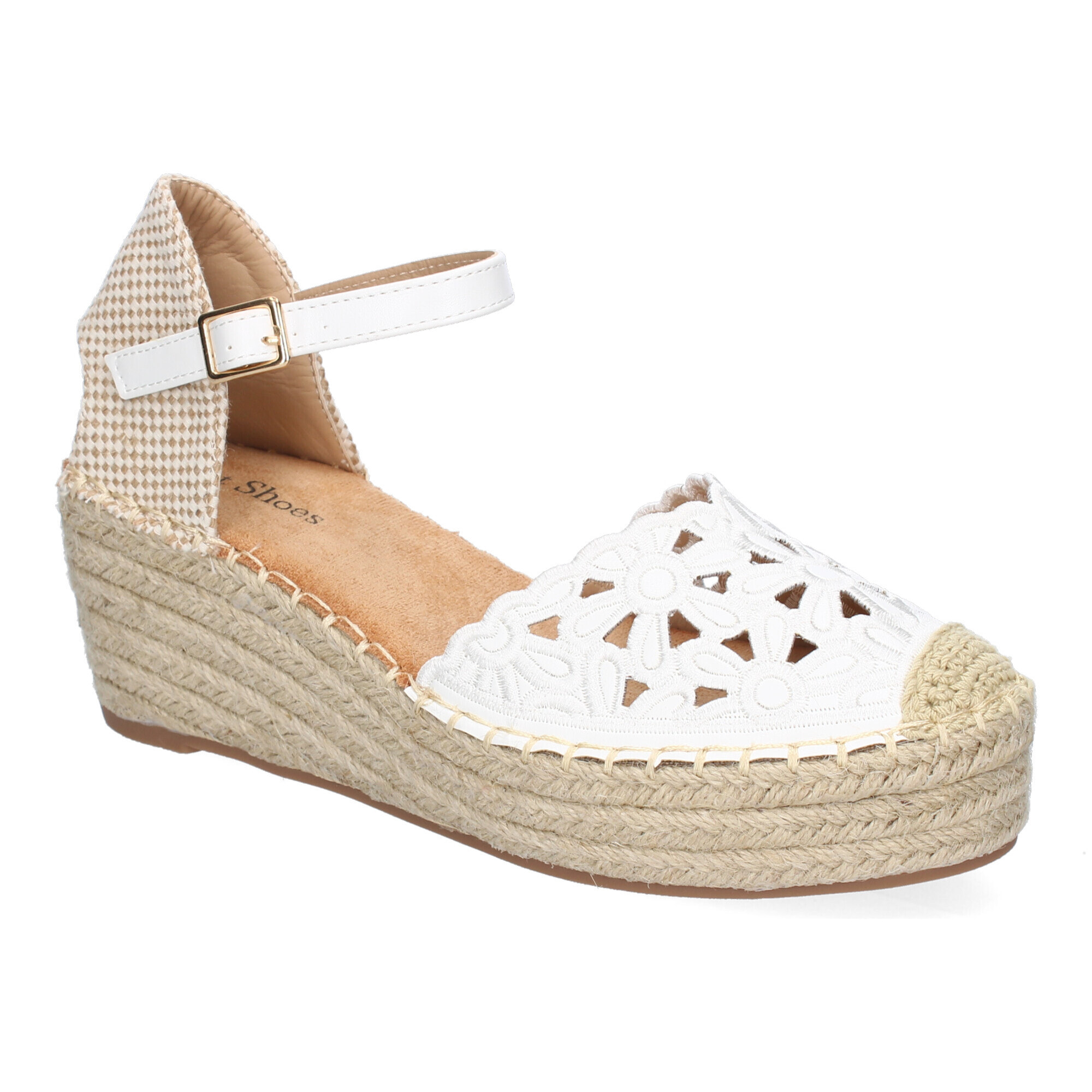 Sandalia de Cuña de Yute para Mujer, Comodas y Elegantes, Diseño Floral Bordado