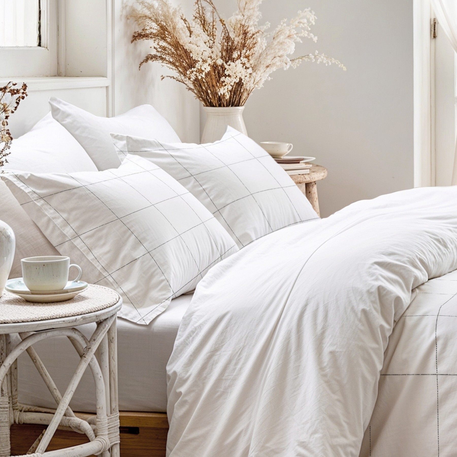 Funda de almohada Amira blanco