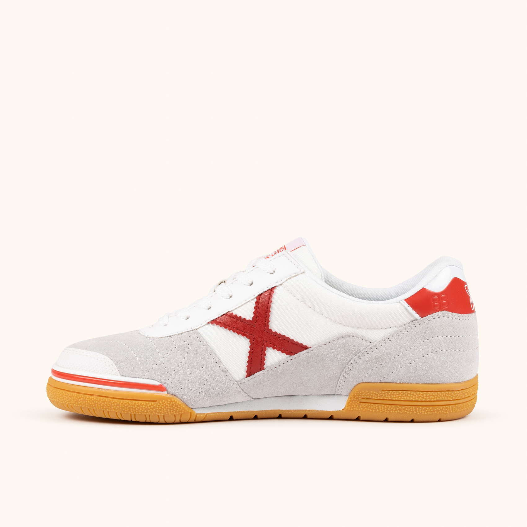MUNICH GRESCA XLS 326 Zapatilla Deportiva de Piel y Nylon en Blanco y Rojo