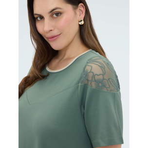 Fiorella Rubino - Vestido corto línea A - Verde militare