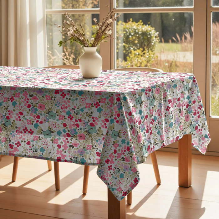 Nappe enduite 0120-52 - 100% coton - traitement antitaches - Multicolore