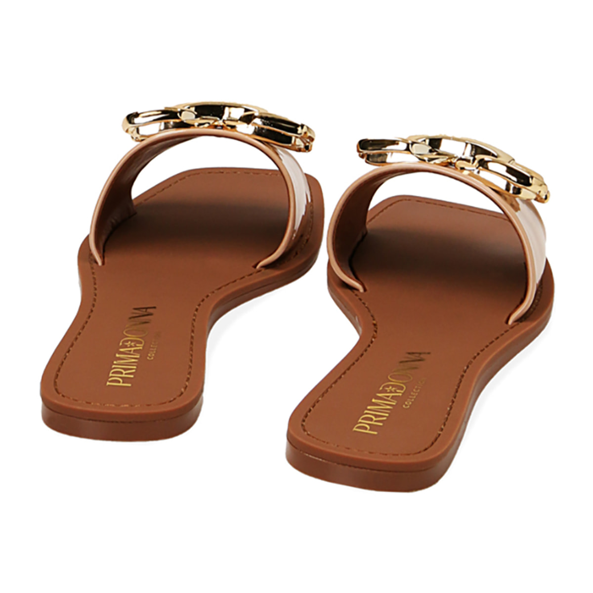 Ciabatte flat nude in vernice