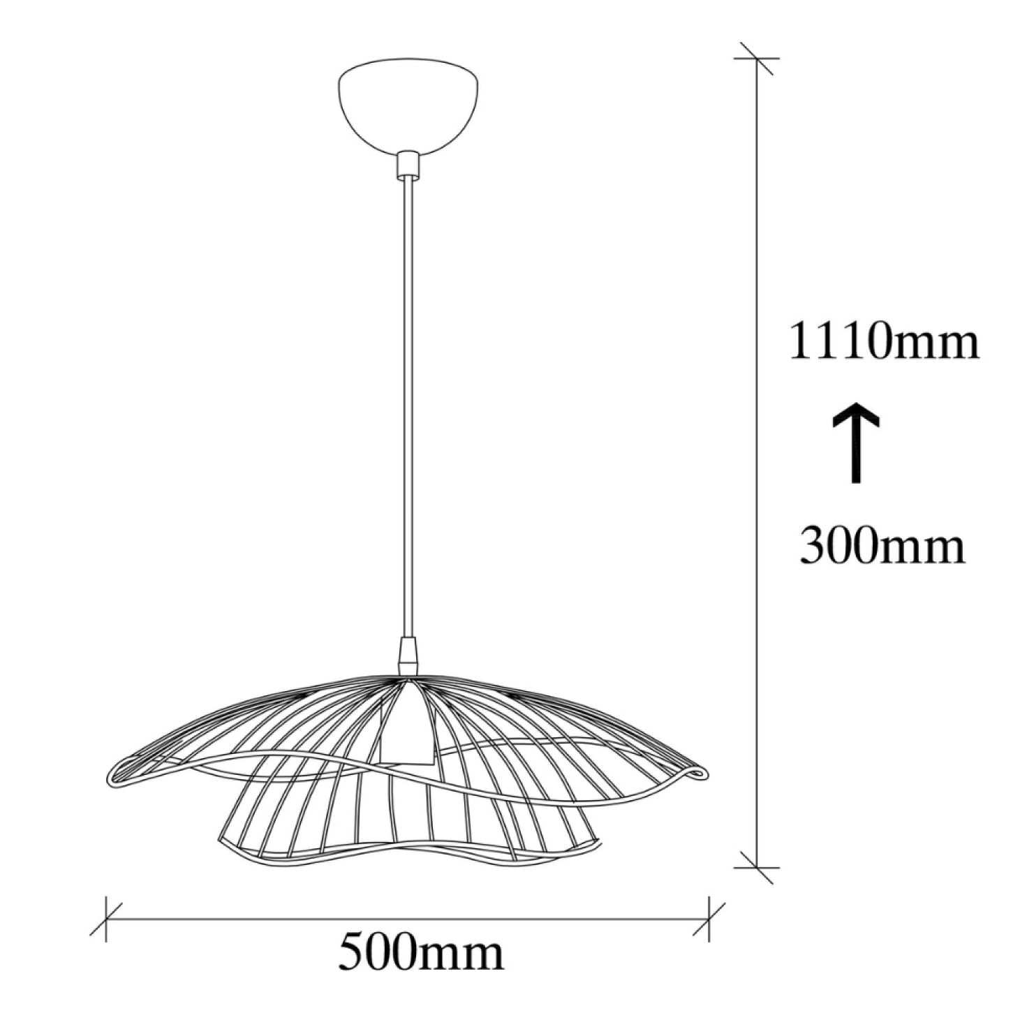 Suspension filaire noire TEO