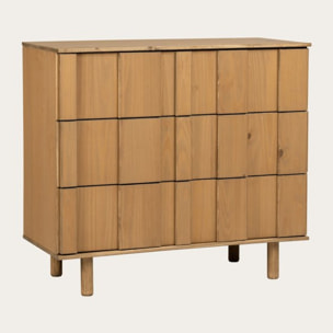 Commode Sandoli -bois massif d'araucaria-couleur nogal 100 x 90 x 45 cm