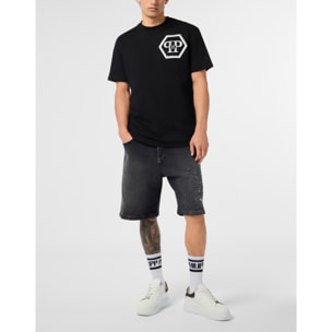 PHILIPP PLEIN Round Neck T-Shirt Lines Hexagon
