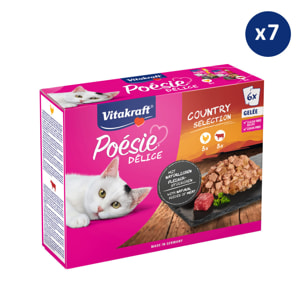 7 x 6 Sachets fraîcheur au Boeuf et à la Dinde - Nourriture en gelée pour Chat - Vitakraft Poésie