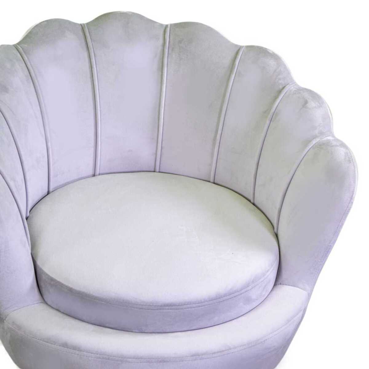 Poltrona Tulipan Vacchetti in velluto grigio cm73x72h77