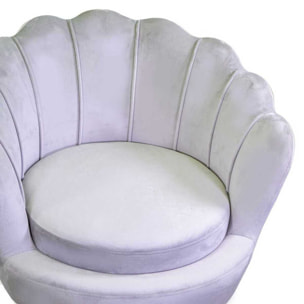 Poltrona Tulipan Vacchetti in velluto grigio cm73x72h77