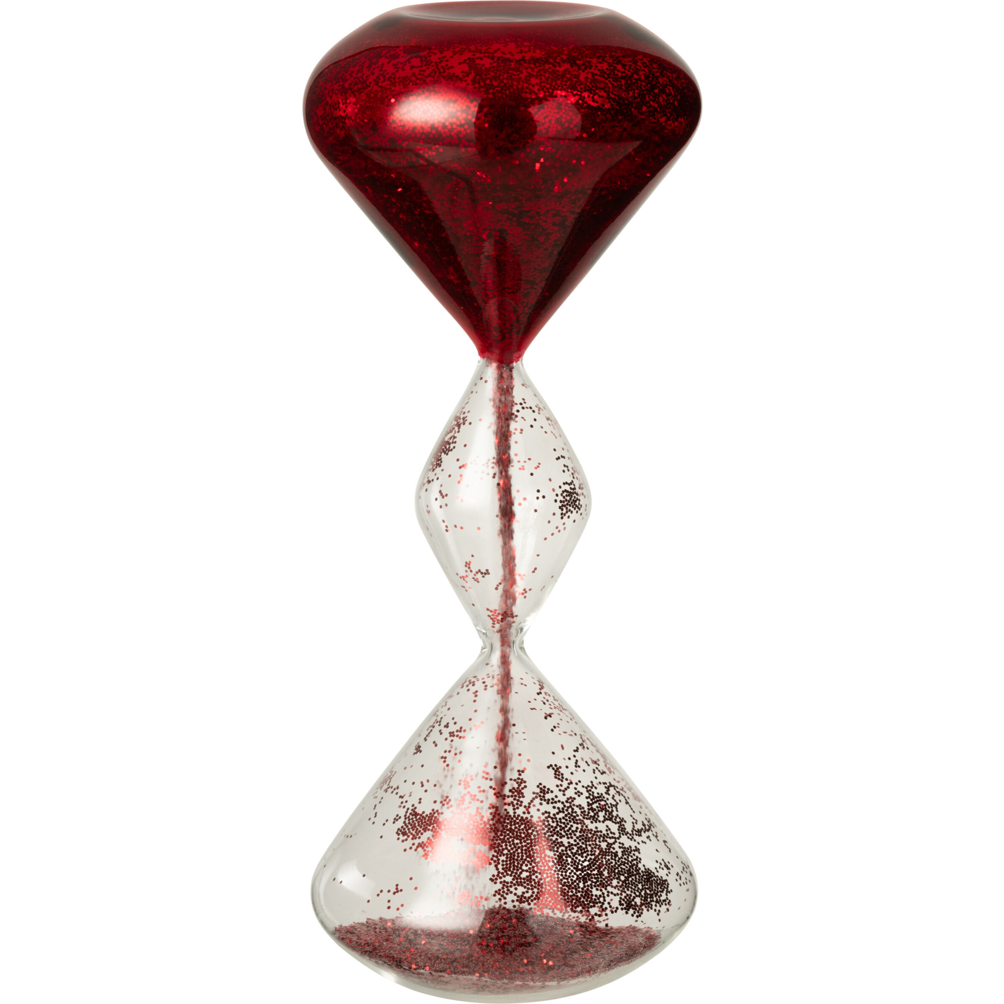 J-Line sablier Paillettes - verre - rouge