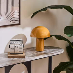Lampe champignon secteur Lito ocre H24,5cm