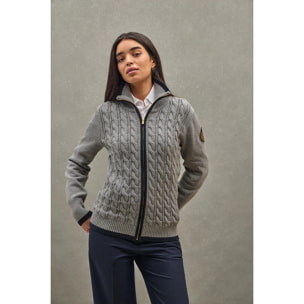 Cardigan grigio vigorè con toppa nautica Polo Club