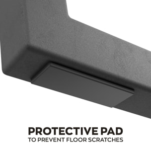 Tavolo da pranzo in legno e metallo con piedi trapezoid nero 160x90 cm Grigio Testurizzato