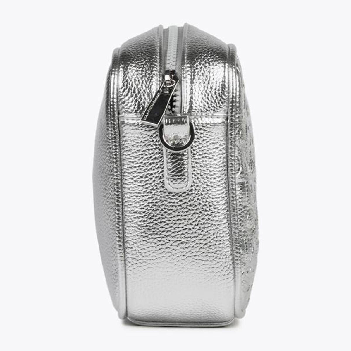 Borsa a tracolla monogrammi metallizzata