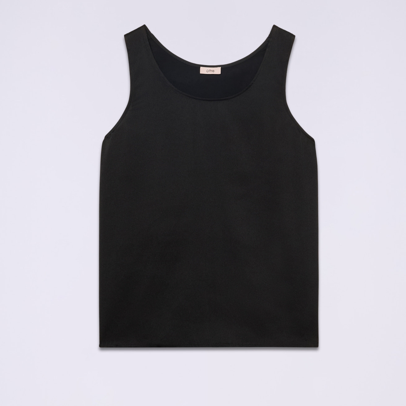 Oltre - Top bimaterico tinta unita - Nero