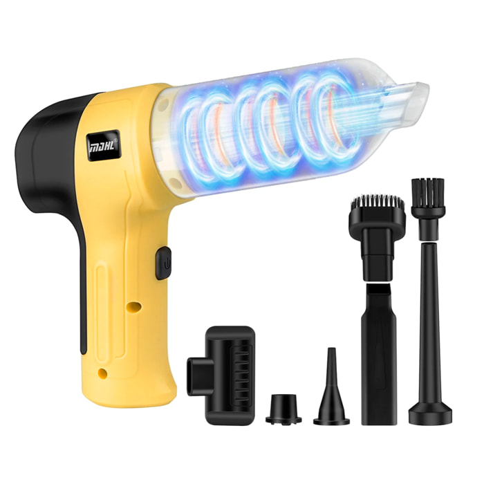 Aspirapolvere e soffiatore a mano 5 in 1. Con una potenza massima di 120W.