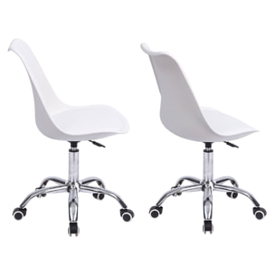 Chaise de bureau réglable en hauteur blanche ANNE