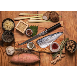 Couteau à Filet | Lame 200 mm | Acier Inoxydable Japonais Damas