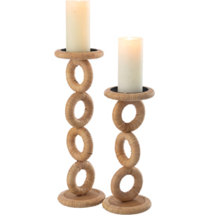 J-Line Chandelier Ring - bois - naturel - large