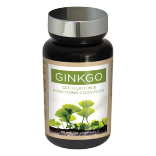 NUTRIEXPERT - Ginkgo Biloba - Préservation mémoire et fonctions cognitives - Soutient la circulation périphérique - Complément Alimentaire Végan - Cure 30 jours - Marque Française