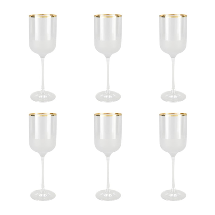 Verres à vin bord doré Nish - lot de 6