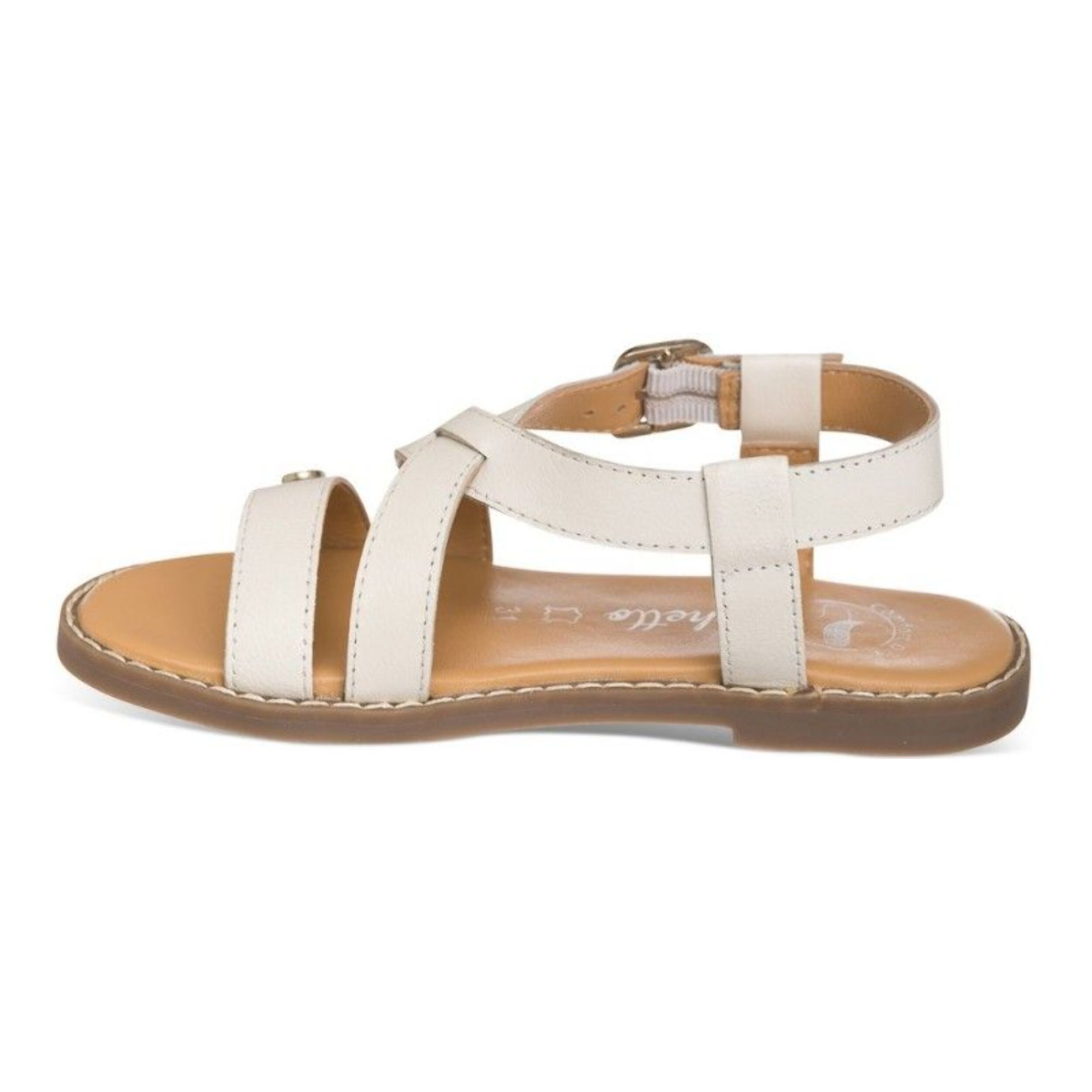 Sandalia básica color blanca confeccionada en piel de primera calidad