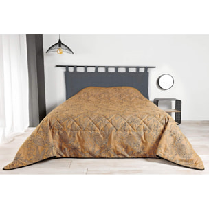 Jeté de lit aux feuilles stylisées - Cuivre