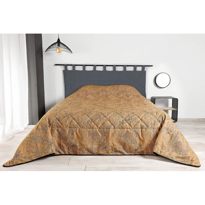 Jeté de lit aux feuilles stylisées - Cuivre