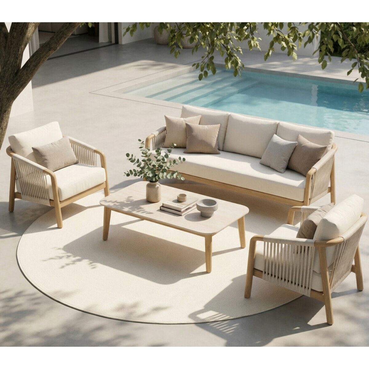 Salon de jardin en aluminium - 5 places - ARLES