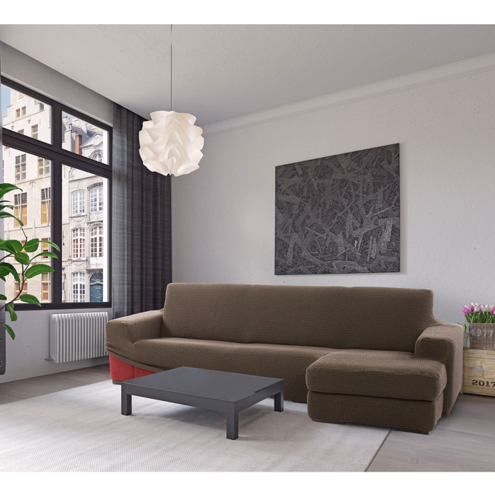 Funda para Chaise Longue derecho (visto de frente) brazo corto SÚPER ELÁSTICA modelo HELENA