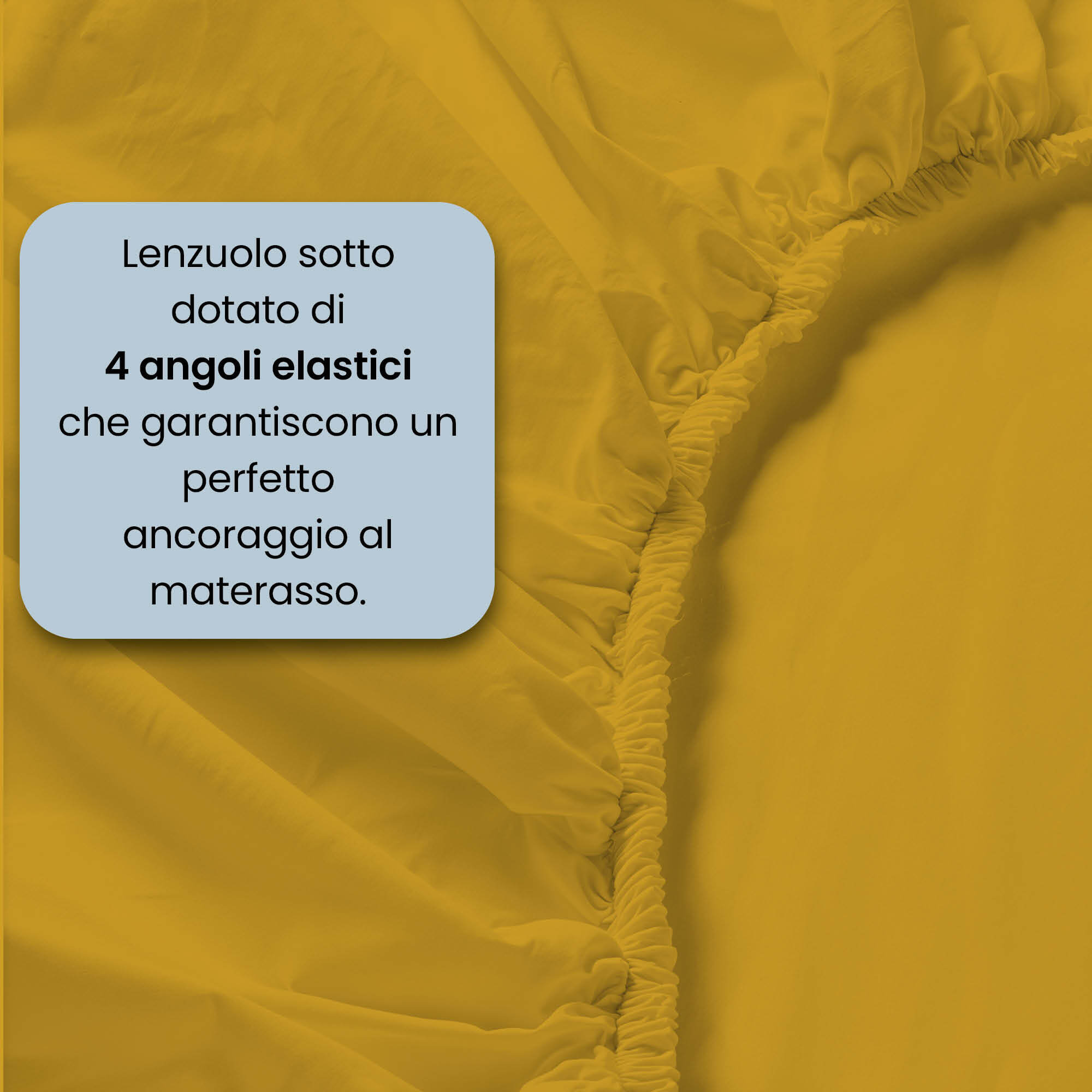 COMPLETO LETTO MAX COLOR, 100% Cotone, Made in Italy - SENAPE