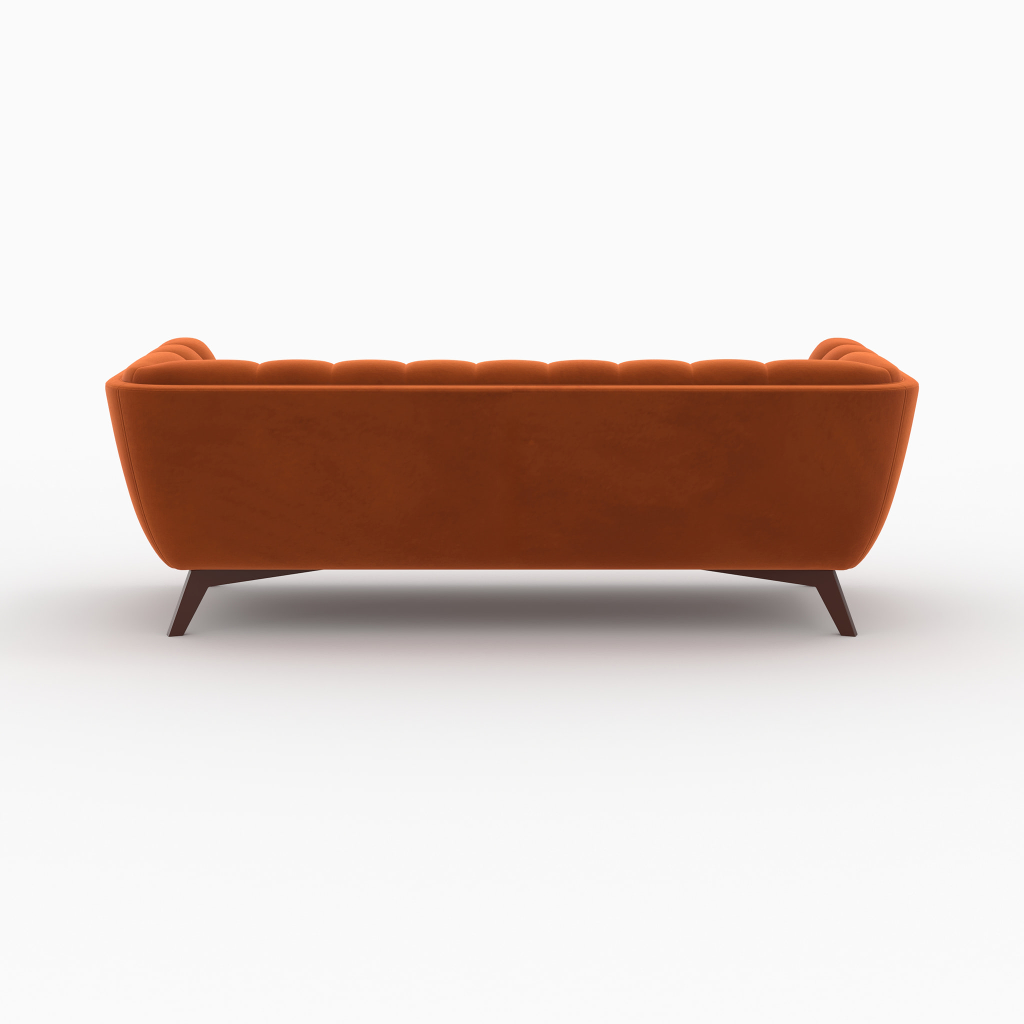Ensemble canapé et fauteuil en velours orange 4 places - Mona