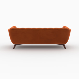 Ensemble canapé et fauteuil en velours orange 4 places - Mona