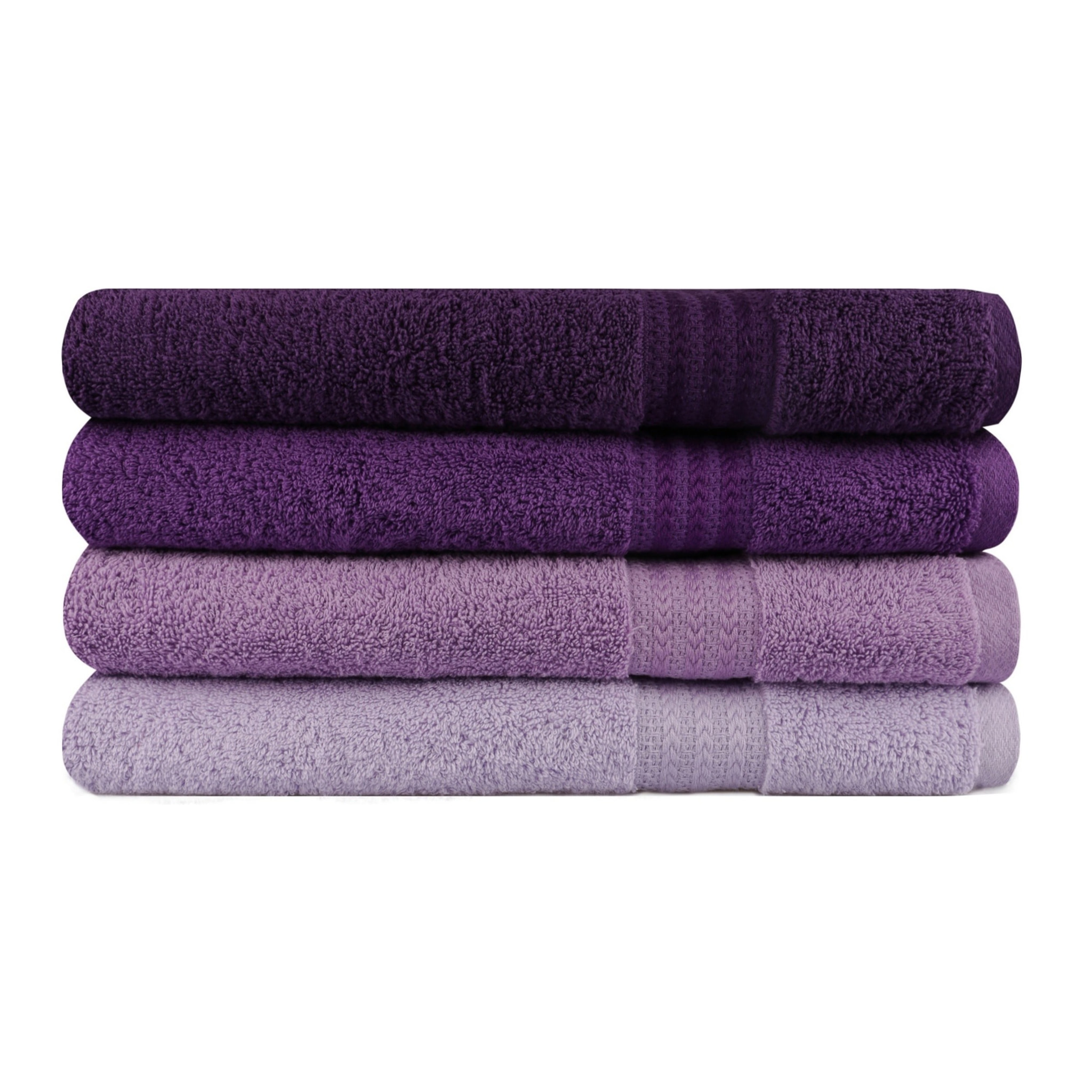 Juego de toallas de baño (4 piezas) lila ligera, lila, púrpura, morado oscuro